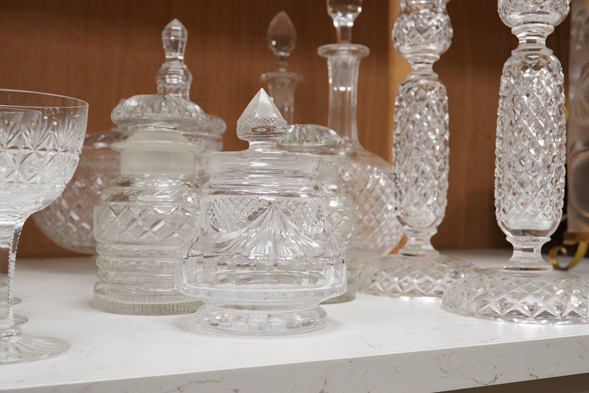 A collection of Victorian and later cut glass